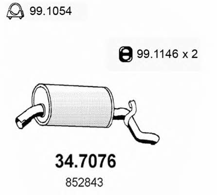 Asso 34.7076 End Silencer 347076: Buy near me in Poland at 2407.PL - Good price!
