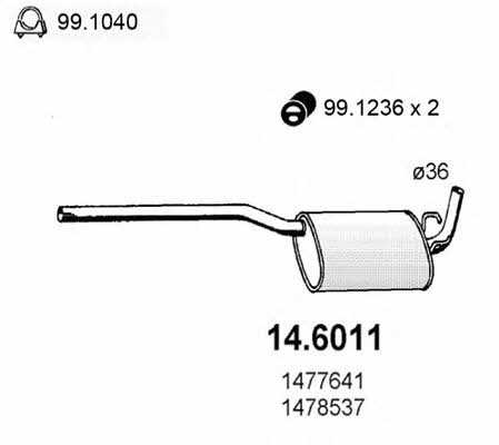  14.6011 Central silencer 146011: Buy near me in Poland at 2407.PL - Good price!