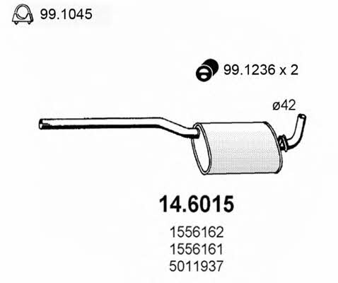 Asso 14.6015 Central silencer 146015: Buy near me in Poland at 2407.PL - Good price!