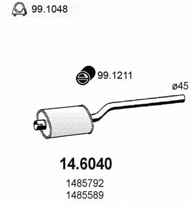 Asso 14.6040 Central silencer 146040: Buy near me at 2407.PL in Poland at an Affordable price!