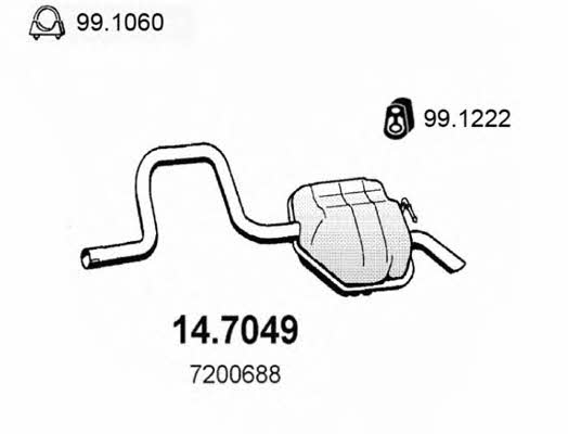 Asso 14.7049 Глушитель, задняя часть 147049: Отличная цена - Купить в Польше на 2407.PL!