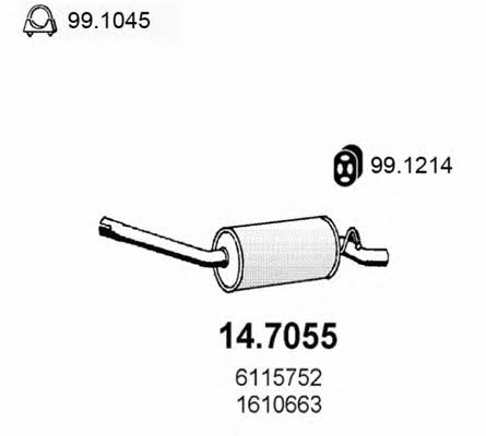Asso 14.7055 End Silencer 147055: Buy near me in Poland at 2407.PL - Good price!