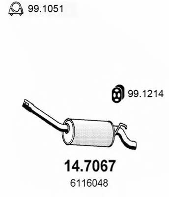 Asso 14.7067 Tłumik, część tylna 147067: Dobra cena w Polsce na 2407.PL - Kup Teraz!