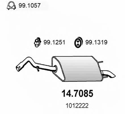 Asso 14.7085 Tłumik, część tylna 147085: Dobra cena w Polsce na 2407.PL - Kup Teraz!