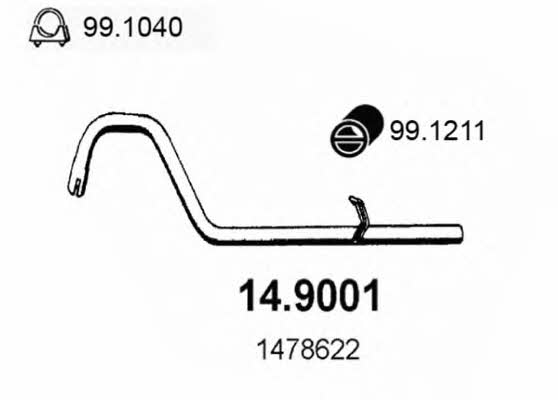  14.9001 Exhaust pipe 149001: Buy near me in Poland at 2407.PL - Good price!