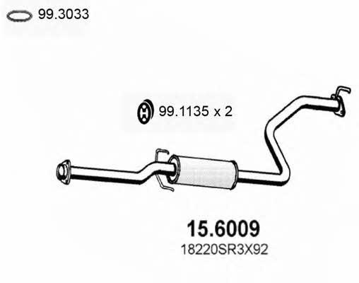 Asso 15.6009 Central silencer 156009: Buy near me in Poland at 2407.PL - Good price!