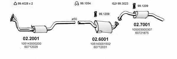  ART0001 Exhaust system ART0001: Buy near me in Poland at 2407.PL - Good price!