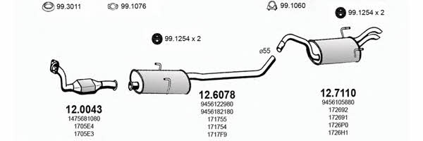  ART0555 Exhaust system ART0555: Buy near me in Poland at 2407.PL - Good price!