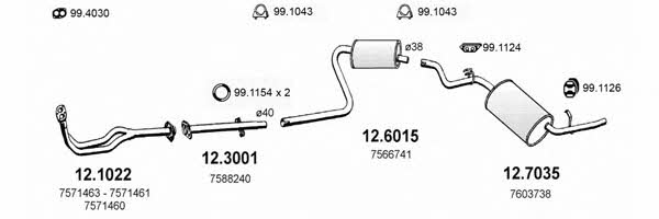 Asso ART0825 Система випуску відпрацьованих газів ART0825: Приваблива ціна - Купити у Польщі на 2407.PL!