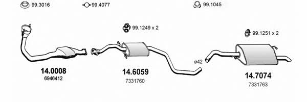 Asso ART1051 Exhaust system ART1051: Buy near me in Poland at 2407.PL - Good price!