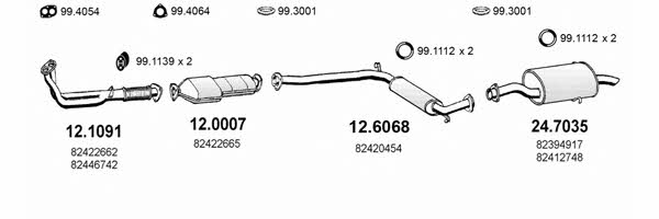  ART1289 Exhaust system ART1289: Buy near me in Poland at 2407.PL - Good price!