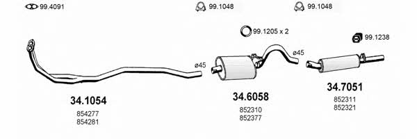 Asso ART1605 Exhaust system ART1605: Buy near me in Poland at 2407.PL - Good price!