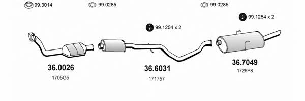  ART1842 Exhaust system ART1842: Buy near me in Poland at 2407.PL - Good price!