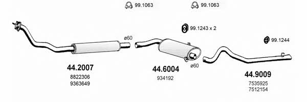 Asso ART2224 Exhaust system ART2224: Buy near me in Poland at 2407.PL - Good price!