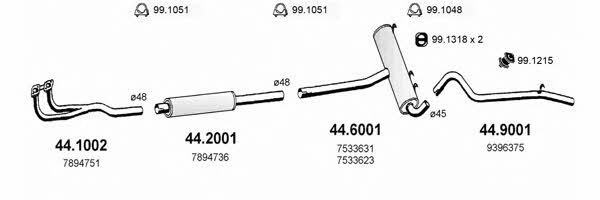 Asso ART2244 Exhaust system ART2244: Buy near me in Poland at 2407.PL - Good price!