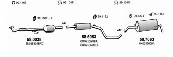  ART2586 Exhaust system ART2586: Buy near me in Poland at 2407.PL - Good price!