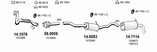 Asso ART2725 Exhaust system ART2725: Buy near me in Poland at 2407.PL - Good price!