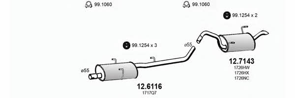 Asso ART2792 Exhaust system ART2792: Buy near me in Poland at 2407.PL - Good price!