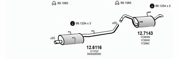 Asso ART2834 Exhaust system ART2834: Buy near me in Poland at 2407.PL - Good price!