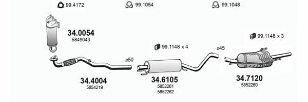  ART3019 Exhaust system ART3019: Buy near me in Poland at 2407.PL - Good price!