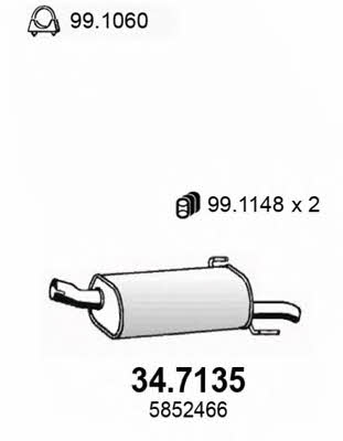 Asso 34.7135 End Silencer 347135: Buy near me in Poland at 2407.PL - Good price!