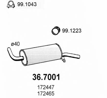 Asso 36.7001 Tłumik, część tylna 367001: Dobra cena w Polsce na 2407.PL - Kup Teraz!