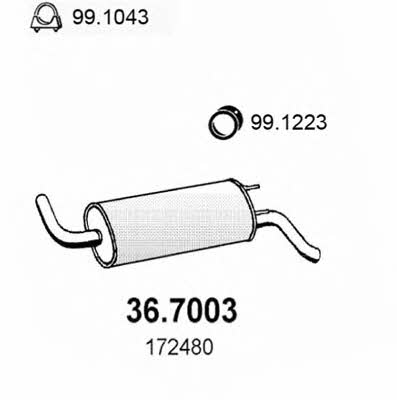 Asso 36.7003 Tłumik, część tylna 367003: Dobra cena w Polsce na 2407.PL - Kup Teraz!