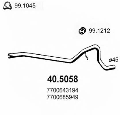 Asso 40.5058 Exhaust pipe 405058: Buy near me in Poland at 2407.PL - Good price!