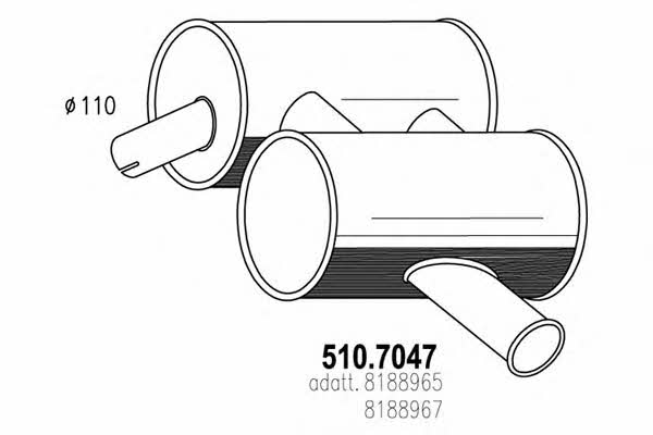 Asso 510.7047 Mittel-/Endschalldämpfer 5107047: Kaufen Sie zu einem guten Preis in Polen bei 2407.PL!