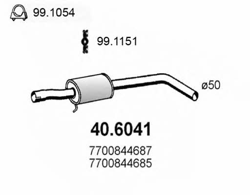 Asso 40.6041 Central silencer 406041: Buy near me in Poland at 2407.PL - Good price!
