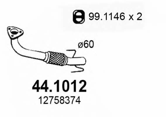Asso 44.1012 Exhaust pipe 441012: Buy near me in Poland at 2407.PL - Good price!