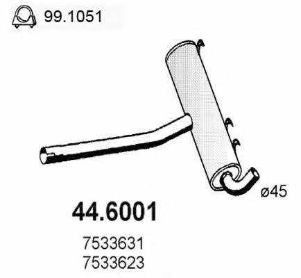 Asso 44.6001 Central silencer 446001: Buy near me in Poland at 2407.PL - Good price!