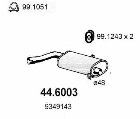 Asso 44.6003 Central silencer 446003: Buy near me in Poland at 2407.PL - Good price!