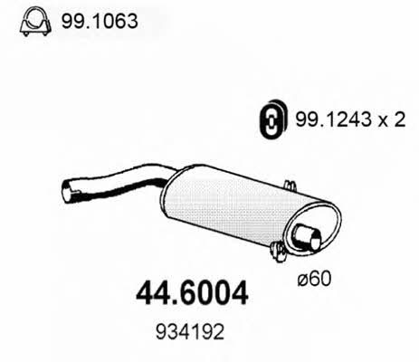 Asso 44.6004 Central silencer 446004: Buy near me in Poland at 2407.PL - Good price!