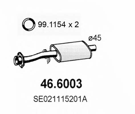 Asso 46.6003 Central silencer 466003: Buy near me in Poland at 2407.PL - Good price!