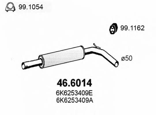 Asso 46.6014 Central silencer 466014: Buy near me in Poland at 2407.PL - Good price!
