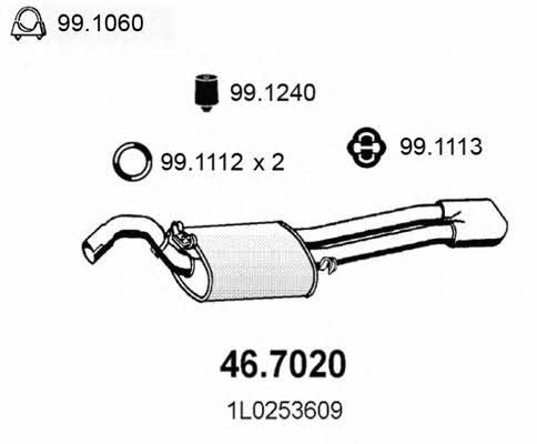 Asso 46.7020 End Silencer 467020: Buy near me in Poland at 2407.PL - Good price!