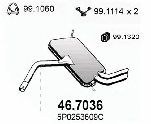 Asso 46.7036 End Silencer 467036: Buy near me in Poland at 2407.PL - Good price!