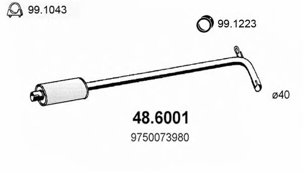 Asso 48.6001 Глушитель, средняя часть 486001: Отличная цена - Купить в Польше на 2407.PL!