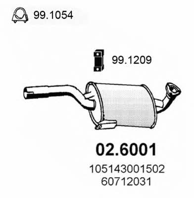 Asso 02.6001 Central silencer 026001: Buy near me in Poland at 2407.PL - Good price!