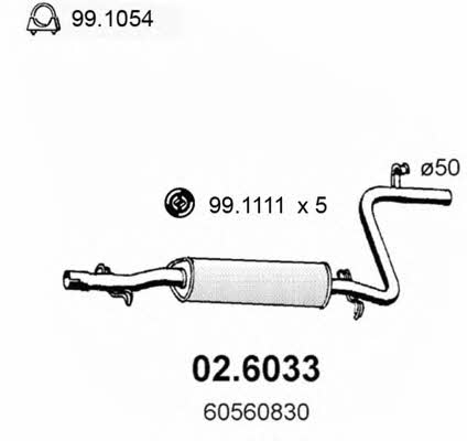 Asso 02.6033 Central silencer 026033: Buy near me in Poland at 2407.PL - Good price!