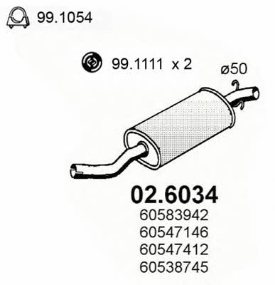 Asso 02.6034 Central silencer 026034: Buy near me in Poland at 2407.PL - Good price!