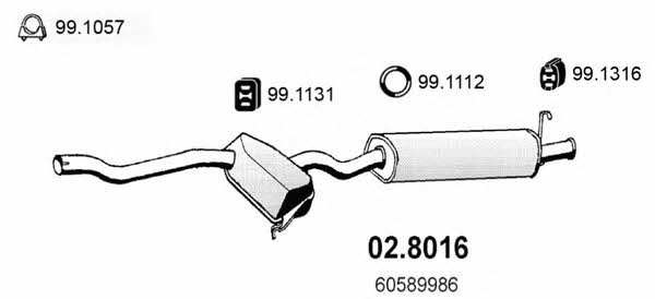 Asso 02.8016 Средний конечный глушитель ОГ 028016: Отличная цена - Купить в Польше на 2407.PL!