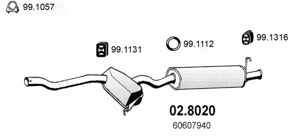 Asso 02.8020 Средний конечный глушитель ОГ 028020: Отличная цена - Купить в Польше на 2407.PL!