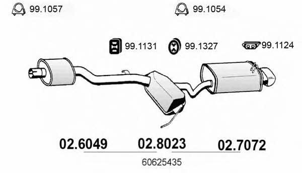 Asso 02.8023 Средний конечный глушитель ОГ 028023: Отличная цена - Купить в Польше на 2407.PL!