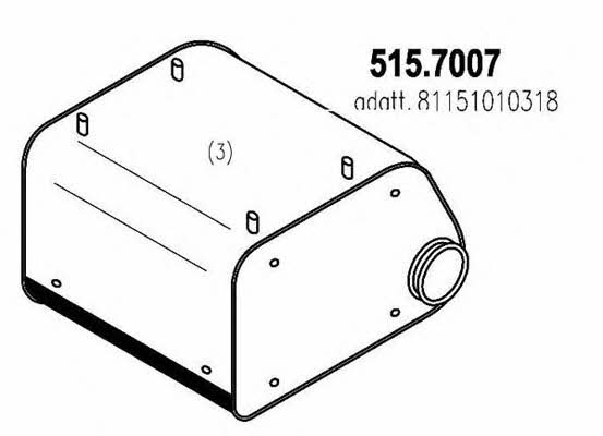 Asso 515.7007 Средний конечный глушитель ОГ 5157007: Отличная цена - Купить в Польше на 2407.PL!