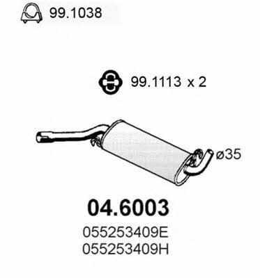  04.6003 Central silencer 046003: Buy near me in Poland at 2407.PL - Good price!