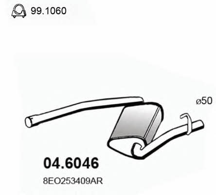 Asso 04.6046 Central silencer 046046: Buy near me in Poland at 2407.PL - Good price!