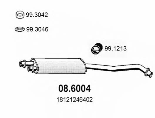  08.6004 Central silencer 086004: Buy near me in Poland at 2407.PL - Good price!
