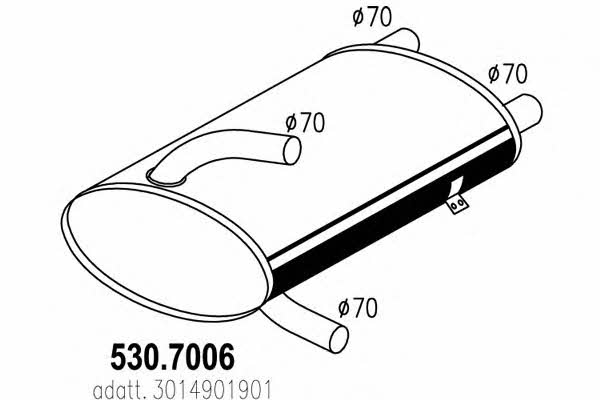 Asso 530.7006 Middle-/End Silencer 5307006: Buy near me in Poland at 2407.PL - Good price!